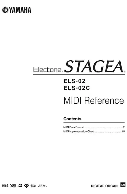 yamaha雅马哈ELS-02_ELS-02C MIDI Reference